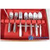 Image 2 : Stainless Steel Rose Pattern Silverware w/Wooden Case