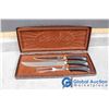 Image 10 : Glo-Hill Stainless Carving Set w/Box & (4) Chrome Serving Trays
