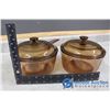 Image 2 : (2) Vision Corning France Glass Pots w/Lids