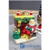 Image 7 : Tin of Christmas Candles & Holders