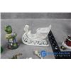 Image 7 : Ceramic Santa Sleigh & Various Decorations