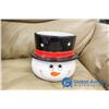 Image 3 : BID FOR DANIELLE: Large Christmas Wreath w/Snowman Cookie Jar (No Lid) & Santa Matches