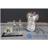 Decorative Musical Angel; Metal Statues of Mary w/Baby Jesus & Joseph; Christmas Decoration