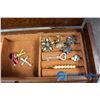 Image 14 : Small Wooden Jewelry Box w/Assorted Costume Jewelry