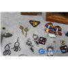Image 12 : Small Wooden Jewelry Box w/Assorted Costume Jewelry