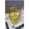 Image 3 : Vintage Amber Pitcher & Large Heavy Glass Cookie Jar