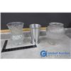 Image 1 : (3) Assorted Vases - (2) Glass; (1) Metal