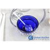 Image 6 : Cobalt Blue Glass Sugar Bowl w/ Spoon; Candles; Serving Dish