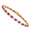 Image 1 : Plated 18KT Yellow Gold 12.25ctw Ruby and Diamond Bracelet