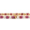 Image 2 : Plated 18KT Yellow Gold 12.25ctw Ruby and Diamond Bracelet