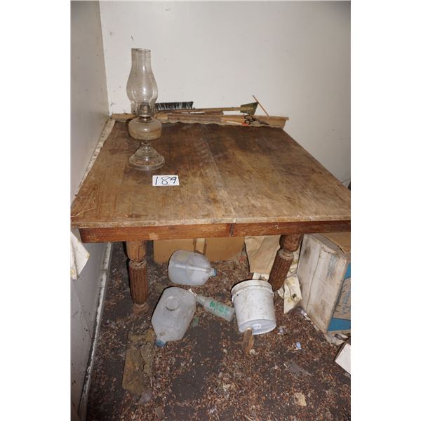 Old Table & Lanterns