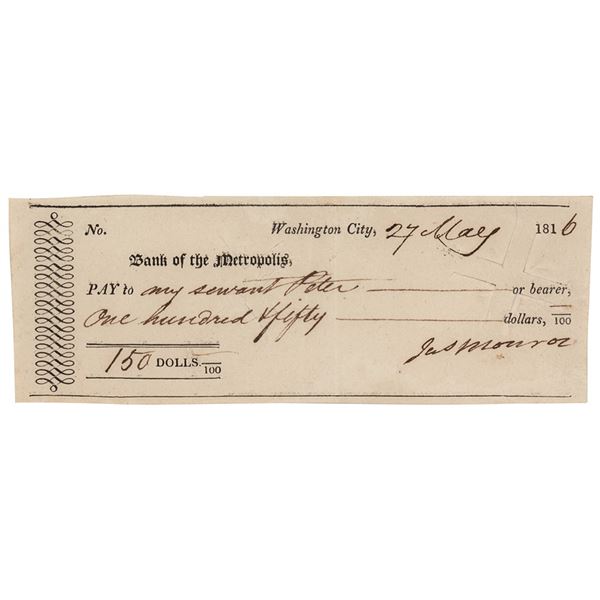 James Monroe Signed Check