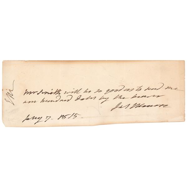 James Monroe Autograph Document Signed