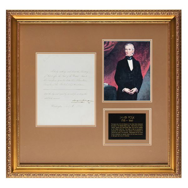 James K. Polk Document Signed as President