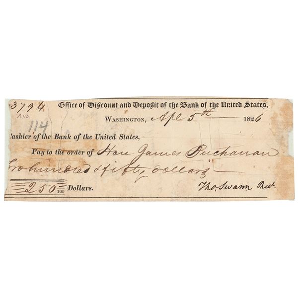 James Buchanan Signed Check