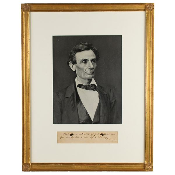 Abraham Lincoln Autograph Document Signed