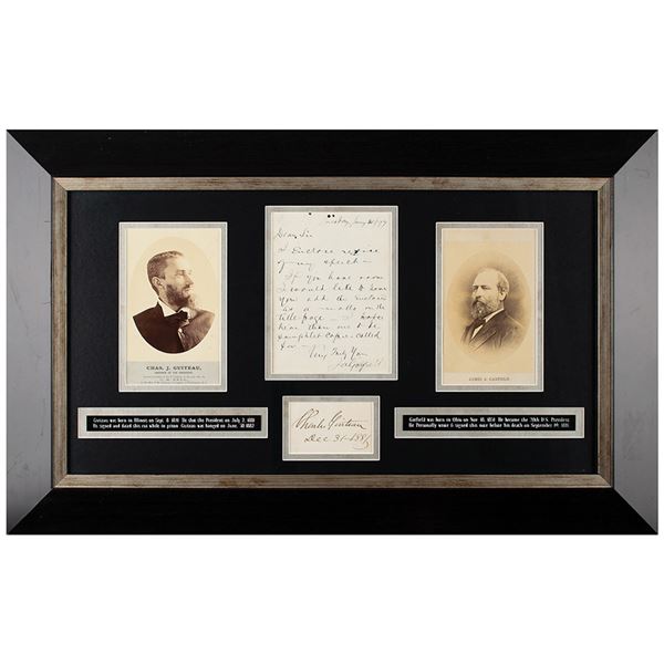 James A. Garfield Letter Signed and Charles Guiteau Signature Display