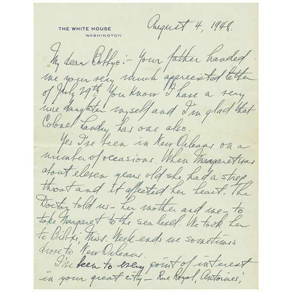 Harry S. Truman Autograph Letter Signed as President