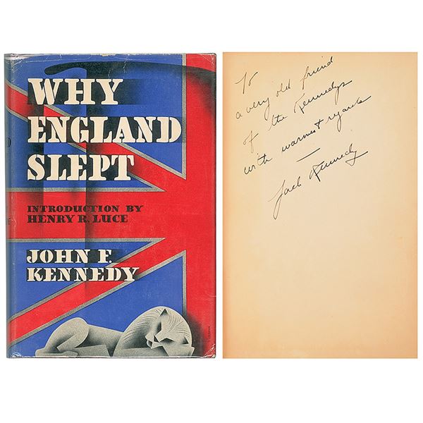John F. Kennedy (3) Signed Items: First Edition of Why England Slept, ALS, and TLS