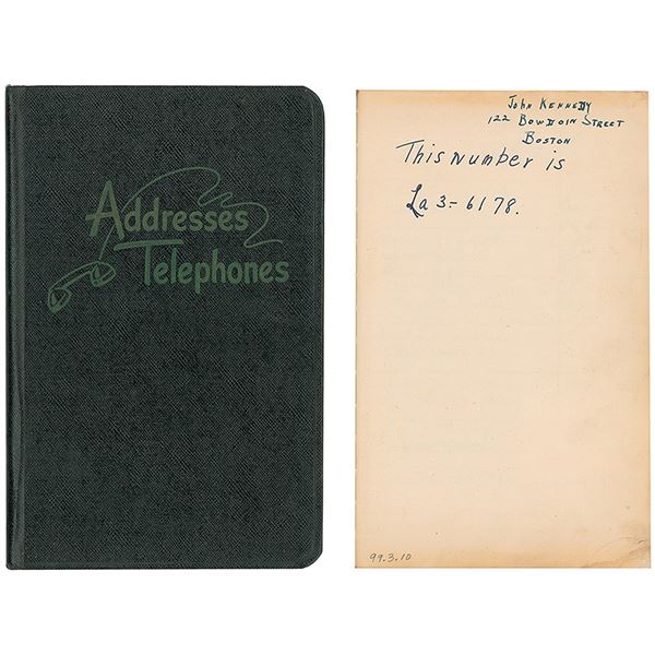 John F. Kennedy's Signed Personal 1947â€“52 Address Book and Initialed Invoice