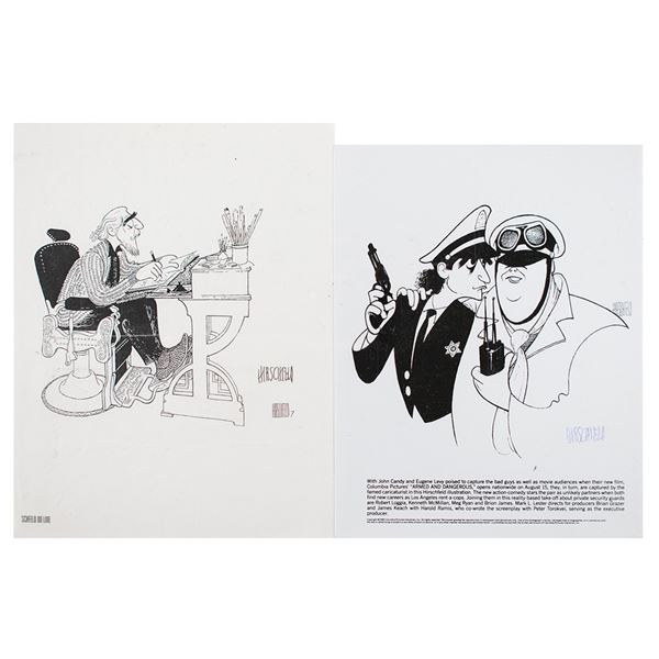 Al Hirschfeld Signed Cartoon and Signed Photograph