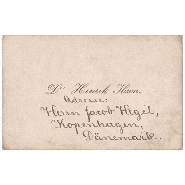 Henrik Ibsen Annotated Visiting Card