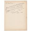 Image 1 : Jerome Kern Autograph Musical Quotation Signed