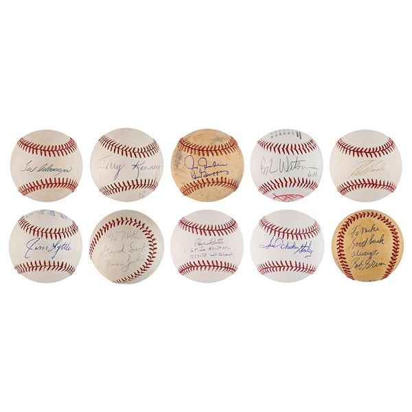 NY Yankees (10) Signed Baseballs