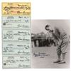Image 1 : Gene Sarazen Signed Photograph and (5) Signed Checks