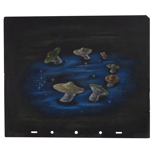 Dancing Mushrooms production concept storyboard painting from Fantasia