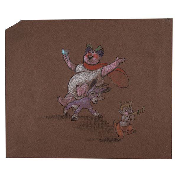 Bacchus, Jacchus, and Satyr production concept storyboard painting from Fantasia