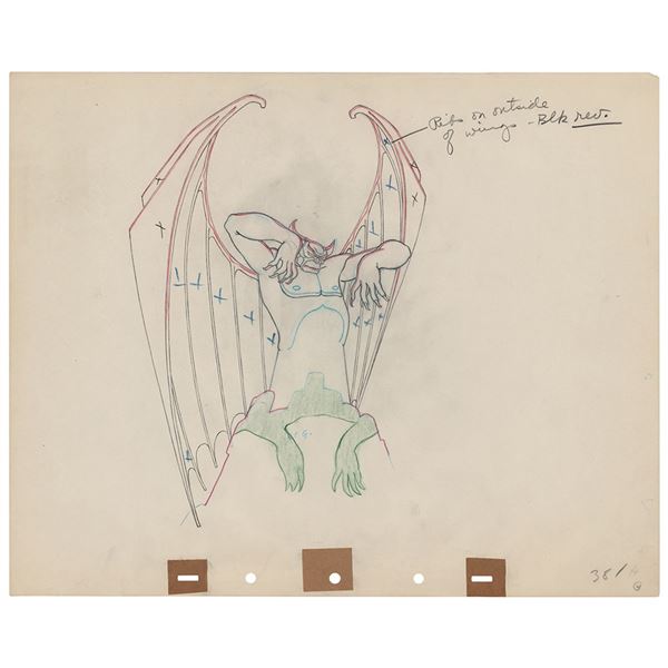 Chernabog production drawing from Fantasia