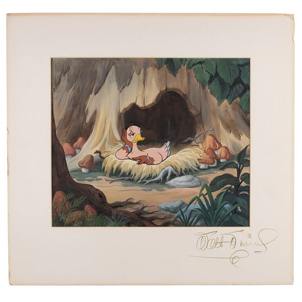 Duck key master background set-up from Disney's Disneyland TV Show signed by Walt Disney
