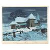 Image 1 : Snowy Barn hand-painted master background from One Hundred and One Dalmatians