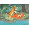 Image 2 : Tod and Copper production cel and production background from The Fox and the Hound