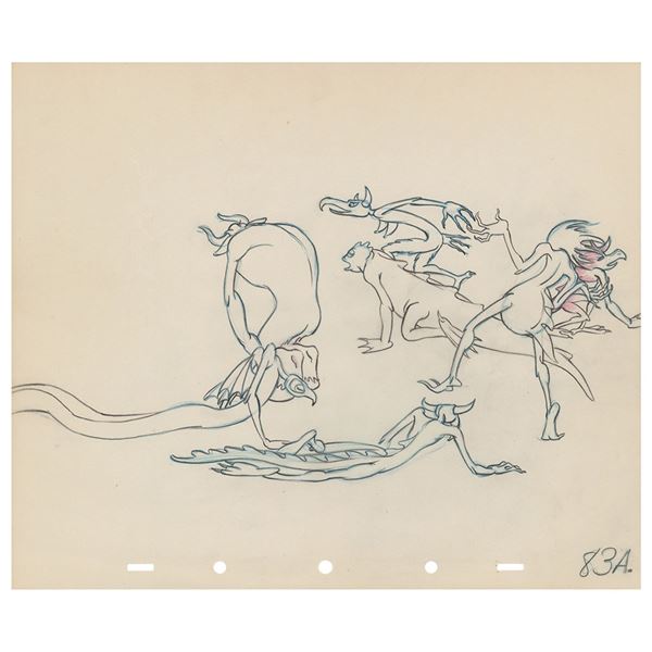 Chernabog's Demons production drawing from Fantasia