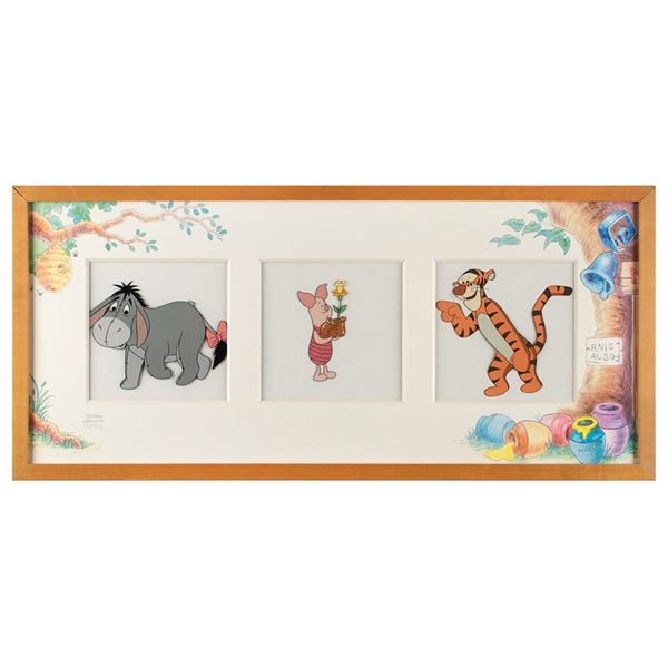 Eeyore, Piglet, and Tigger production cels for The New Adventures of Winnie the Pooh