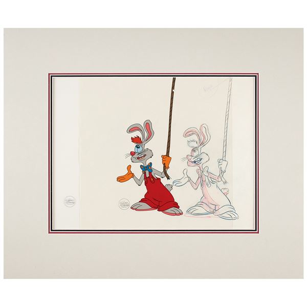 Roger Rabbit production cel and production drawing from Mickey's 60th Birthday Special