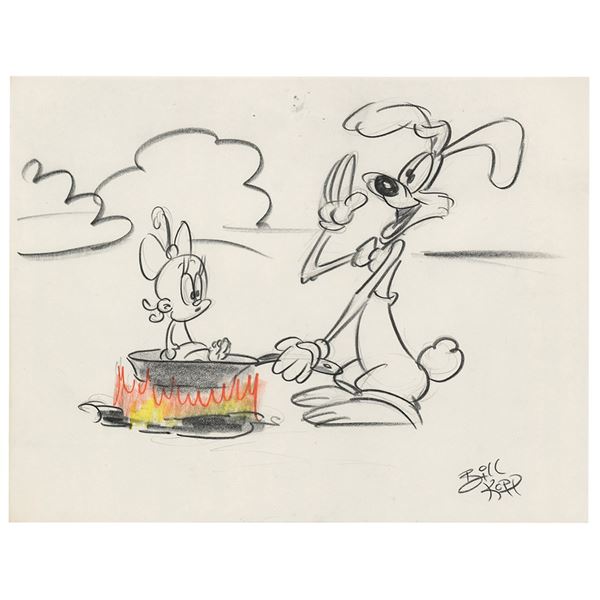 Roger Rabbit and Baby Herman production storyboard drawing from Tummy ...