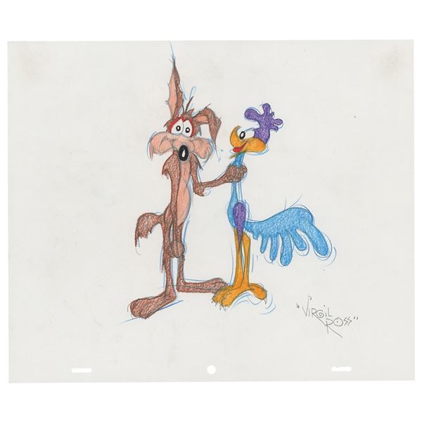Road Runner and Wile E. Coyote original drawing by Virgil Ross