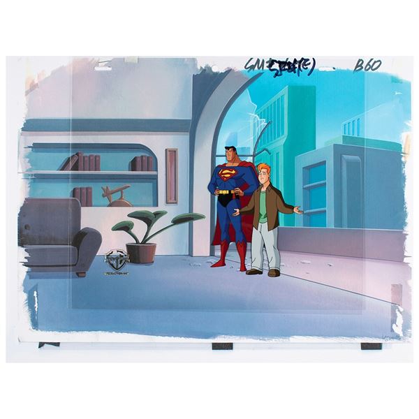 Superman and Jimmy Olsen production cels from Superman: The Animated Series