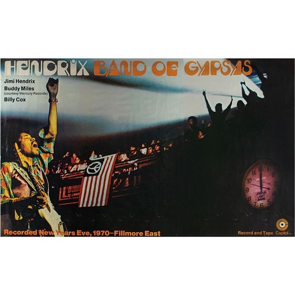 Jimi Hendrix and Band of Gypsys 1970 Fillmore East Poster