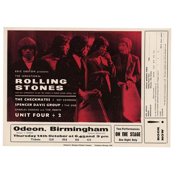 Rolling Stones 1965 Odeon Handbill