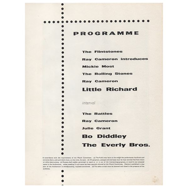 Rolling Stones 1963 Program