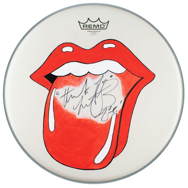 Charlie Watts Signed Drum Head