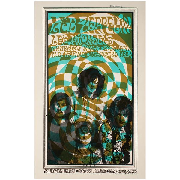 Led Zeppelin 1969 Crawford Hall Poster