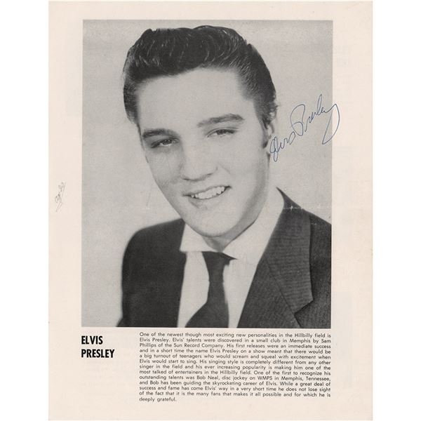 Elvis Presley Signed Program