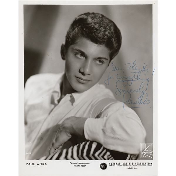 Paul Anka Signed Photograph