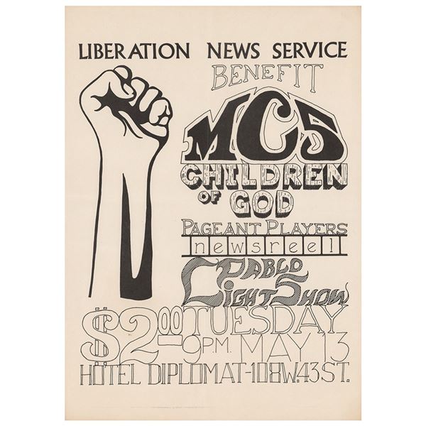 MC5 1969 Liberation News Service Concert Poster