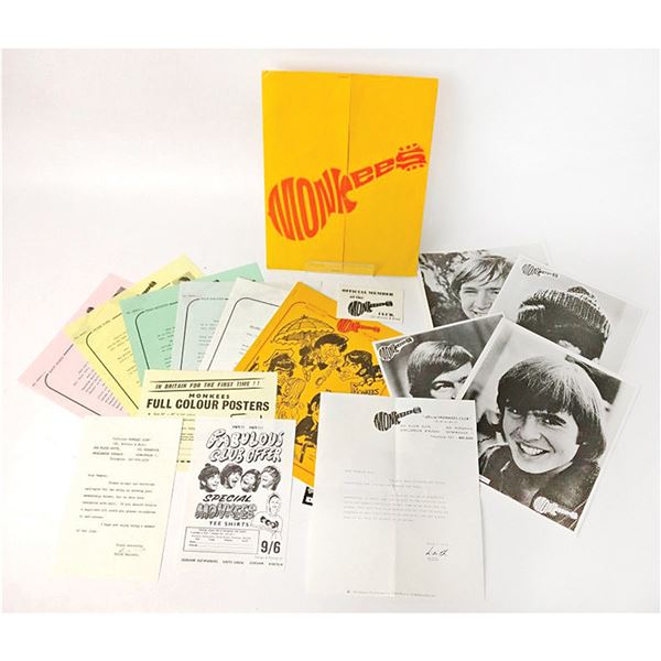 The Monkees 1967 Fan Club Membership Folder